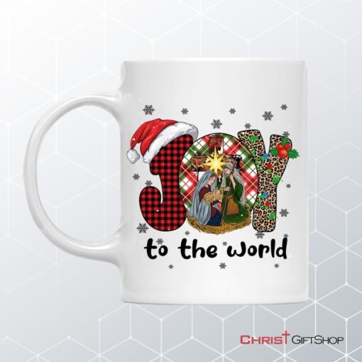 Joy To The World Buffalo Plaid Leopard Coffee Mug