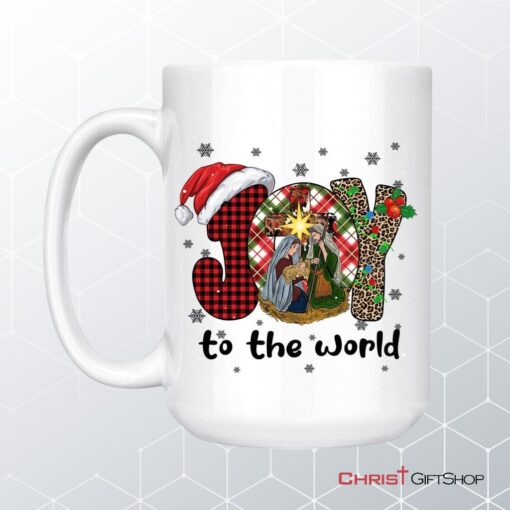 Joy To The World Buffalo Plaid Leopard Coffee Mug