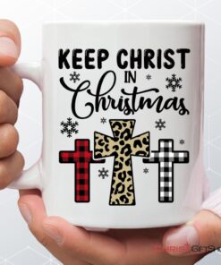 Keep Christ In Christmas Three Crosses Coffee Mug