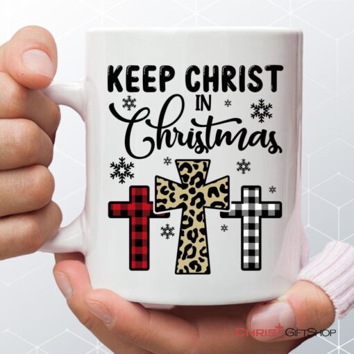 Keep Christ In Christmas Three Crosses Coffee Mug