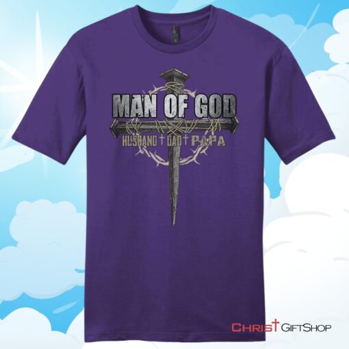 Man of God husband dad papa Mens Christian T Shirt