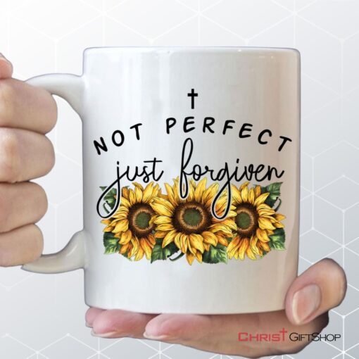 Not Perfect Just Forgiven Sunflowers Coffee Mug