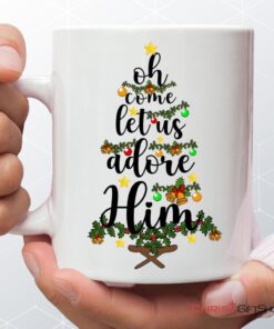 Oh Come Let Us Adore Him Christmas Coffee Mug