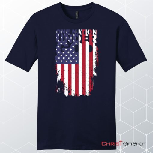 One Nation Under God And American Flag Mens Christian Unisex T Shirt, Sweatshirt, Hoodie