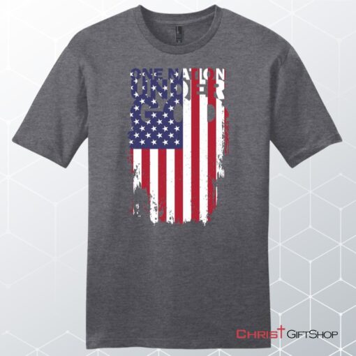 One Nation Under God And American Flag Mens Christian Unisex T Shirt, Sweatshirt, Hoodie