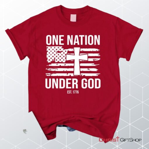 One Nation Under God Est 1776 Unisex Shirt, Hoodie