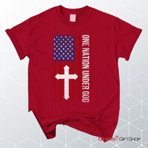 One Nation Under God, American Flag, Cross Unisex T Shirt, Sweatshirt, Hoodie