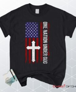 One Nation Under God, American Flag, Cross Unisex T Shirt, Sweatshirt, Hoodie