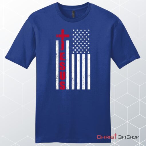 Patriotic Unisex T Shirt, Sweatshirt, Hoodies Jesus Word Cross With American Flag Men's Christian Unisex T Shirt, Sweatshirt, Hoodie