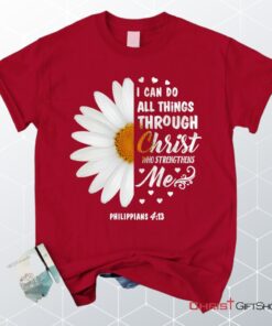 Philippians 413 I Can Do All Things Through Christ Daisy Christian Unisex T Shirt, Sweatshirt, Hoodie