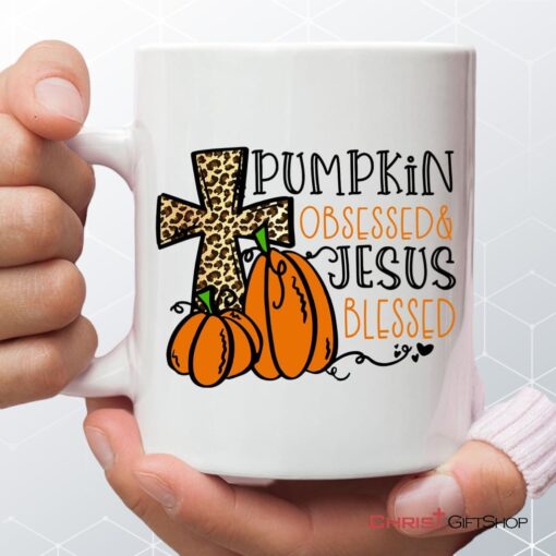 Pumpkin Obsessed Jesus Blessed Coffee Mug