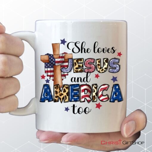 She Loves Jesus And America Too Coffee Mug