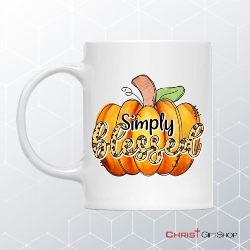 Simply Blessed Autumn Pumpkin Coffee Ceramic Mug