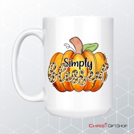 Simply Blessed Autumn Pumpkin Coffee Ceramic Mug