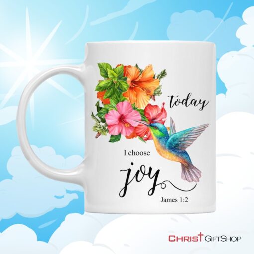 Today I Choose Joy James 12, Hummingbird Flower Ceramic Mugs