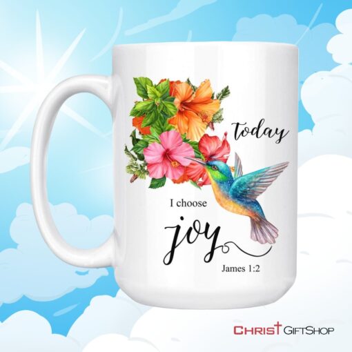 Today I Choose Joy James 12, Hummingbird Flower Ceramic Mugs