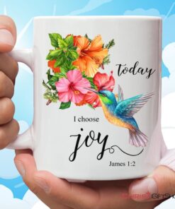 Today I Choose Joy James 12, Hummingbird Flower Ceramic Mugs