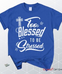 Too Blessed To Be Stressed Christian Unisex T Shirt, Sweatshirt, Hoodie