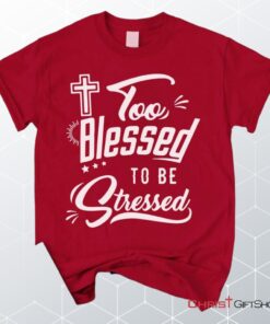 Too Blessed To Be Stressed Christian Unisex T Shirt, Sweatshirt, Hoodie