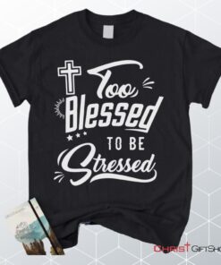 Too Blessed To Be Stressed Christian Unisex T Shirt, Sweatshirt, Hoodie