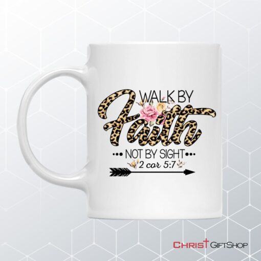 Walk By Faith Not By Sight, Leopard Bible Verse Mug