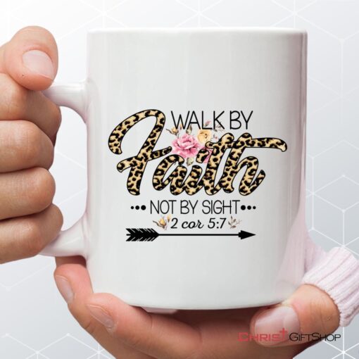 Walk By Faith Not By Sight, Leopard Bible Verse Mug