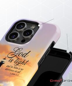 1 John 15 God Is Light, Lighthouse, Christian Phone Case