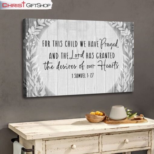 1 Samuel 127 For This Child We Have Prayed Wall Art Canvas and Poster, Christian Gifts For Kids