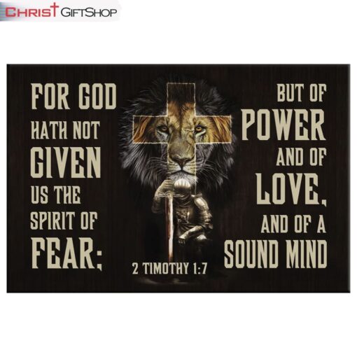 2 Timothy 17 Wall Art For God Hath Not Given Us The Spirit Of Fear Canvas Print