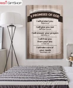 5 Promises Of God Wall Art Canvas and Poster