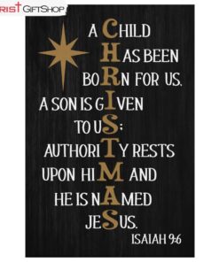 A Child Has Been Born For Us Isaiah 96 Christmas Wall Art Canvas Print