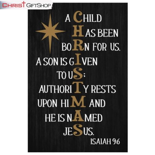 A Child Has Been Born For Us Isaiah 96 Christmas Wall Art Canvas Print