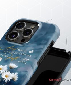 Accept What Is Let Go Of What Was, Daisies And Butterflie Phone Case