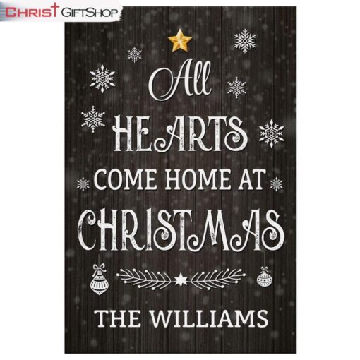 All Hearts Come Home For Christmas Wall Art Canvas and Poster, Christian Christmas Gifts