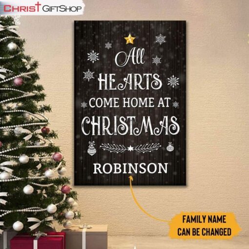 All Hearts Come Home For Christmas Wall Art Canvas and Poster, Christian Christmas Gifts