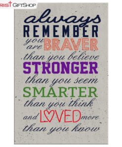 Always Remember You Are Braver Than You Believe Christian Wall Art Canvas