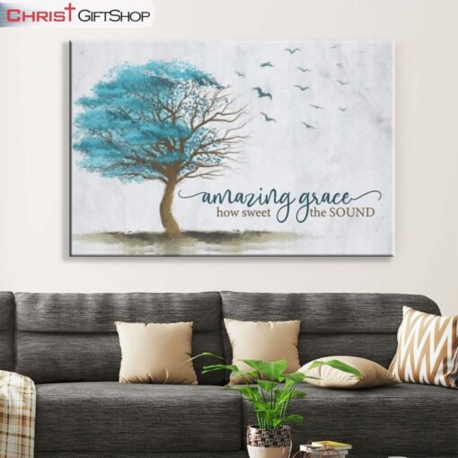 Amazing Grace How Sweet The Sound Christian Wall Art Canvas Print