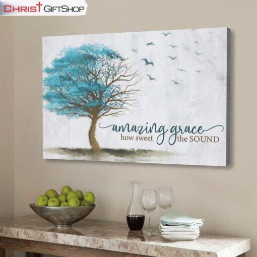 Amazing Grace How Sweet The Sound Christian Wall Art Canvas Print