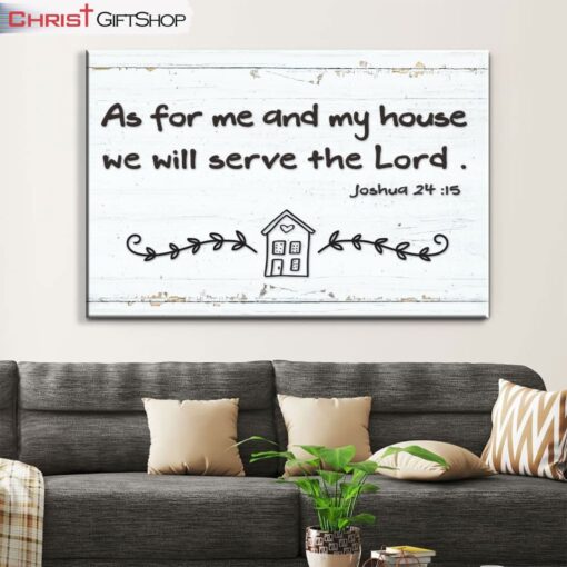 As For Me And My House We Will Serve The Lord Rustic Farmhouse Wall Art