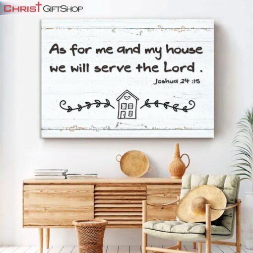 As For Me And My House We Will Serve The Lord Rustic Farmhouse Wall Art