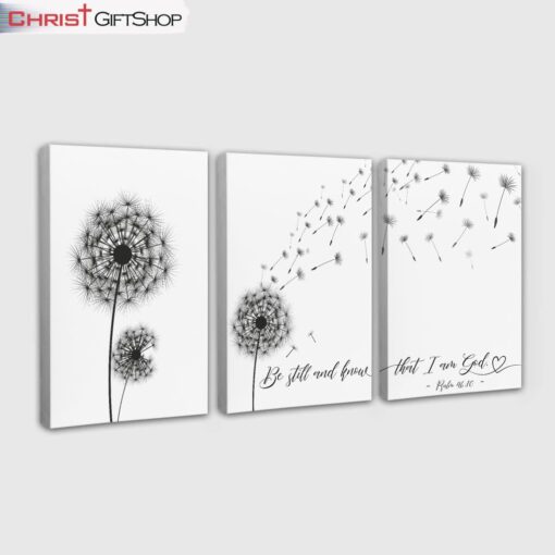 Be Still And Know That I Am God 3 Panel Wall Art Canvas