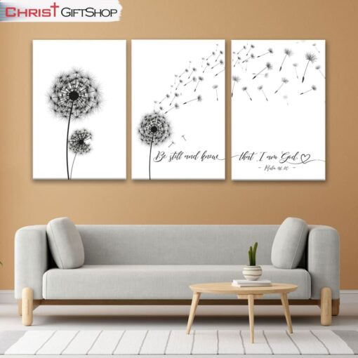 Be Still And Know That I Am God 3 Panel Wall Art Canvas