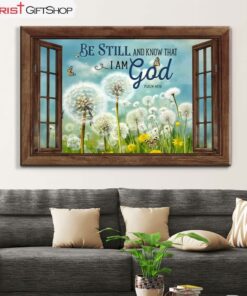 Be Still And Know That I Am God, Butterflies And Dandelions Wall Art (Canvas and Poster )