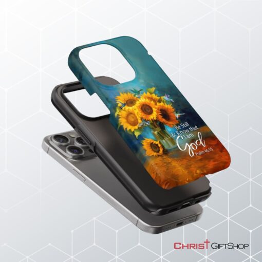 Be Still And Know That I Am God, Hummingbirds, Vase Of Sunflowers Phone Case