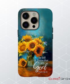 Be Still And Know That I Am God, Hummingbirds, Vase Of Sunflowers Phone Case