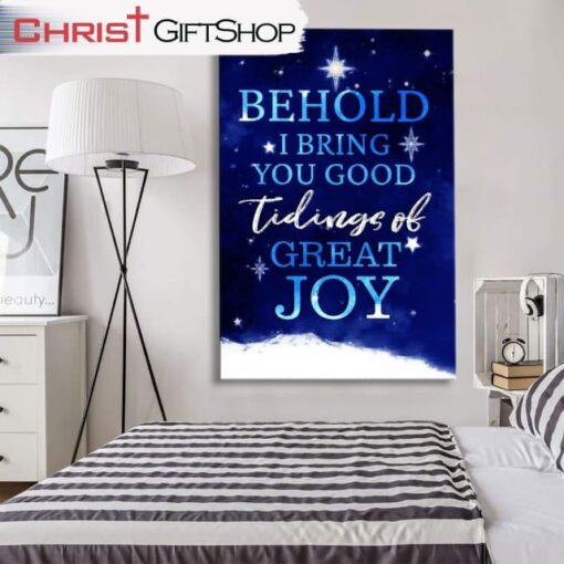 Behold I Bring You Good Tidings Of Great Joy Christmas Wall Art Canvas