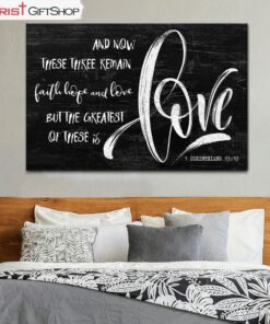 Bible Verse Wall Art 1 Corinthians 1313 Faith Hope Love Canvas Print