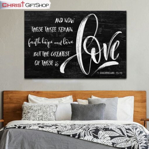 Bible Verse Wall Art 1 Corinthians 1313 Faith Hope Love Canvas Print