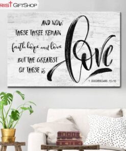 Bible Verse Wall Art 1 Corinthians 1313 Faith Hope Love Canvas Print