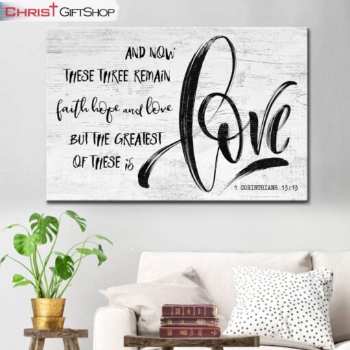 Bible Verse Wall Art 1 Corinthians 1313 Faith Hope Love Canvas Print